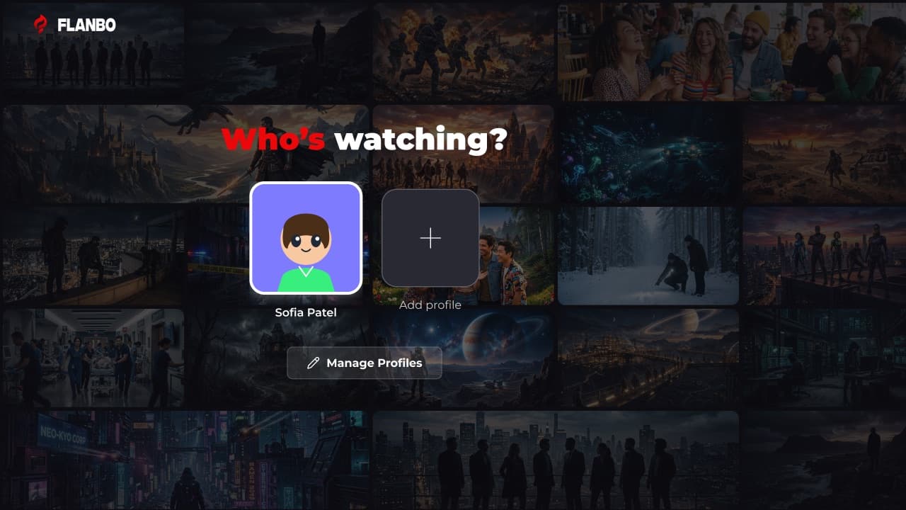 The Who’s watching screen with one profile and an Add profile tile